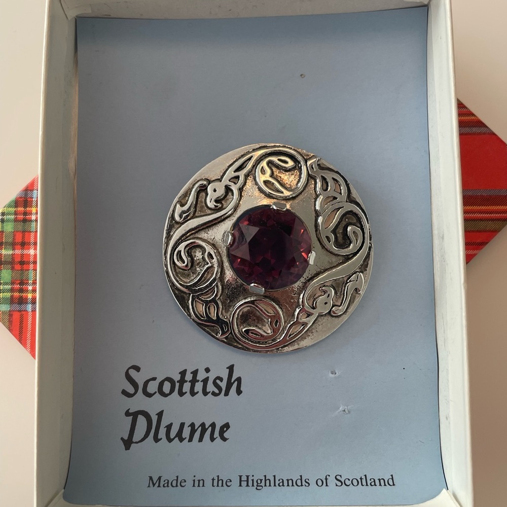 Scottish silver and amethyst’s brooch/kilt pin